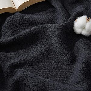 50"x70" Bedsure 100% Cotton Herringbone Weave Throw Blanket (Black) $12.53 + Free Shipping w/ Prime or on $35+