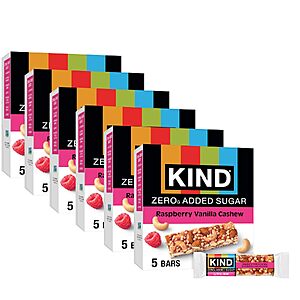 30-Count 1.2-Oz KIND ZEROg Added Sugar Snack Bars (Raspberry Vanilla Cashew) $18.87 w/ S&S + Free Shipping w/ Prime or on $35+