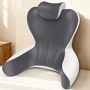 22" Hamyodo H Back Support Pillow w/ Removeable Cervical Support Pillow (Grey & White) $21.40 + Free Shipping