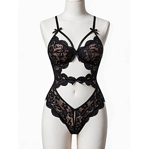 Avidlove Women's Cut-Out One-Piece Lingerie Lace Bodysuit (Various) $5 + Free Shipping w/ Prime or on $35+