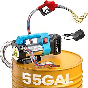 [Prime] SEESII 12GPM Cordless Diesel/Kerosene Fuel Transfer Pump Kit w/ 4.0Ah Battery & Auto-Stop Nozzle $71.99 + Free Shipping