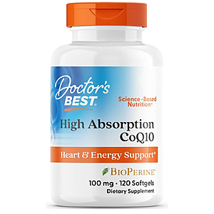 Doctor's BEST High Absorption CoQ10 + BioPerine Non GMO $18.04