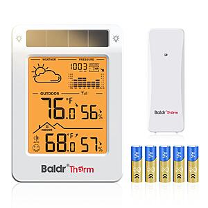 Prime: Baldr Indoor Outdoor Thermometer Wireless Solar Weather Station with Backlight $16.99 AC + Free Shipping