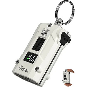 Yemao M12 Rechargeable Keychain Flashlight w/2 LEDs, 3 Color Temp Options $9.99