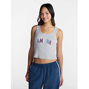 $2.50, No Boundaries Ribbed Graphic Game-Day Tank Top, Walmrt