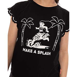As low as $3.01, 2 colors, Disney Moana Girl’s Crochet Trim Crewneck Tee with Dolman Sleeves, Walmart