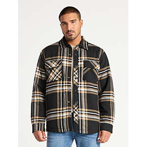 $12.87 Walmart George Men's Shirt Jacket with Long Sleeves, High Pile Fleece Lining, Sizes S-3XL (no XL)