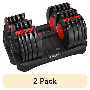 (2 pack) FitRx Adjustable Dumbbell, 52.5lb SmartBell Dumbbell with Quick-Select Weights for Home Gym - $195 + Free Shipping