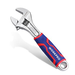 WORKPRO 8-Inch Adjustable Wrench, Wide Jaw, Metric/SAE Scales $6.38