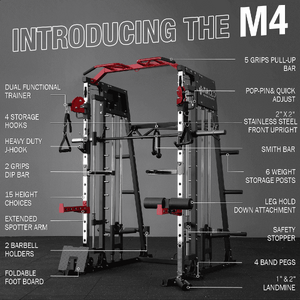$760 FS Walmart by Mikolo Smith Machine Home Gym, 2200 lbs Power Rack Cage with Cable Crossover, Weight Bar, 360° Landmine, Barbell Holders