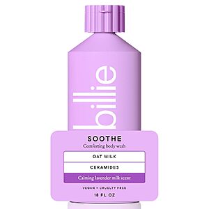18-Oz Billie Soothe Women's Body Wash (Lavender Milk) $3.59 w/ S&S + Free Shipping w/ Prime or on $35+