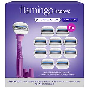 Flamingo by Harry's Moisture Plus Razor Set 11 Cartridges + 1 Handle $19.99 Free Shipping Costco.com