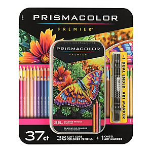 Sam's Club: 37-Count Prismacolor Premier Soft Core Colored Pencils w/ Art Marker & Metal Case (Assorted Colors) $12.91 + Free S/H On orders $50+
