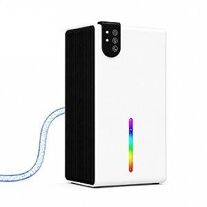 98 OZ Dehumidifier for Home 1000 Sq Ft, Quiet Dehumidifier with Drain Hose, Auto Shut-Off, Sleep Mode, 7-Color Light (White Black) $69.99