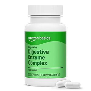 Select Accounts: 90-Count Amazon Basics Digestive Enzyme Complex Capsules $3.93 w/ S&S + Free Shipping w/ Prime or on $35+