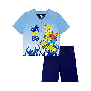 Boys Short Sleeve Top and Short Jersey Coat Pajama Set, 2-Piece; Bart Simpson, Stranger Things $6.11+