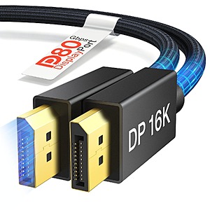 6.6' IVANKY 80Gbps 16K DisplayPort Cable 2.1 $8 + Free Shipping w/ Prime
