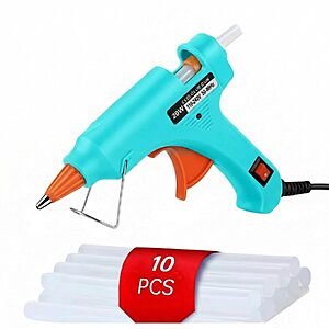 20W Mini Hot Glue Gun Kit w/ 10 Glue Sticks (Lake Blue) $3.49 + Free Shipping w/ Prime or on $35+
