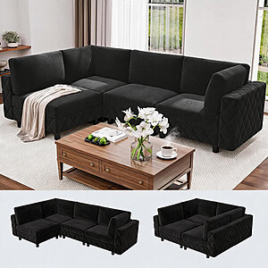 Mercer41 103" Oversized Modular Sectional Sofa w/ Removable Cover & Deep Seats (Black Flannel) $209.99 + Free Shipping