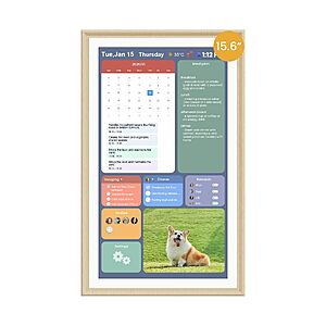 Winnovo 15.6-Inch Smart Digital Calendar & Photo Frame for Family, Wall Planner with Light Wood Frame $182.39