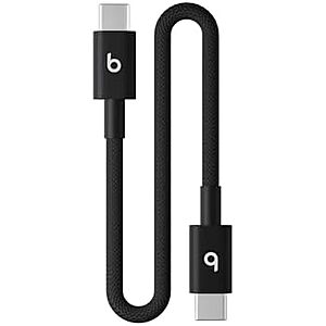 $7.60* | Beats USB-C to USB-C Woven Short Cable (8 in, 20 cm) - Bolt Black at Amazon