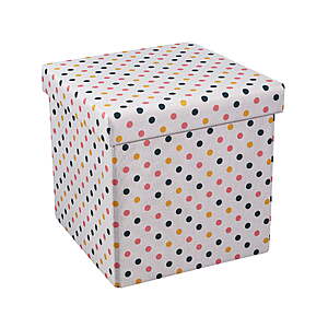 (2 pack) Kvell Kids 15 Inch Collapsible Toy Storage Bin with Polka Dot Design and Removable Lid $12