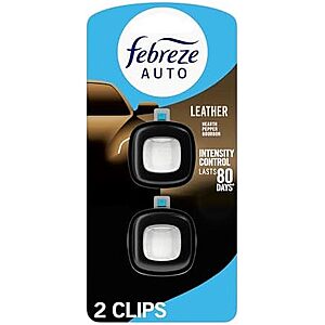 [SnS, AC] $3.17* | 2-ct Febreze AUTO Air Freshener Vent Clip (leather) at Amazon
