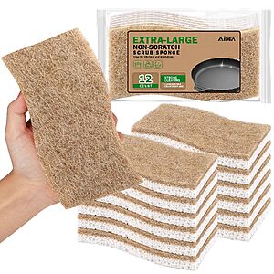 12-Count XL Non-Scratch Kitchen Sponges (Brown) $5.98 + Free Shipping w/ Prime or on $35+