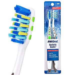 2-Count RM Oral Bacteria Buster Soft Manual Toothbrushes $2.37 w/ S&S + Free Shipping w/ Prime or on $35+