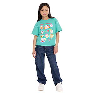 Hello Kitty or Powerpuff Girls Graphic Embellished Crewneck Tee with Short Sleeves $2.48