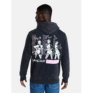 K-Pop Demon Hunters, Men's & Big Men's Graphic Hoodie with Overshoulder Print $8.9