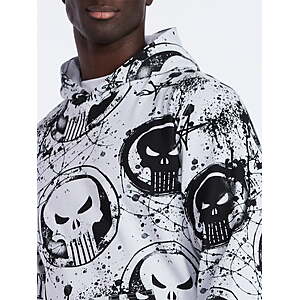 Punisher Men's and Big Men's Graphic Fleece Hoodie with Long Sleeves $7.26+