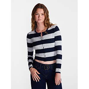 No Boundaries Cable Knit Crewneck Cardigan, Women's XXL-3X ONLY $7.26
