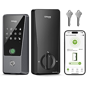 GHome Smart WiFi Door Lock, 5-in-1 Fingerprint Keyless Entry Door Lock - $69.99 AC