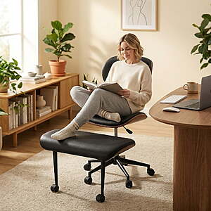 Bestier Ergonomic Cross Legged Office Chair 360 Swivel Adjustable Height (Black) $53.56 + Free S&H at Walmart