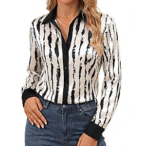 GRACE KARIN Womens Long Sleeve Button Down - $8.99 AC