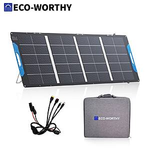 ECO-WORTHY 200W Bifacial Portable Solar Panel Foldable for RV Camping $98.90 + Free Shipping