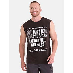 The Beatles Men's Carnegie Hall Graphic Muscle Tee (Sizes S-2XL) $2.75 + Free S&H w/ Walmart+ or $35+