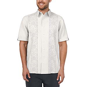 Cafe Luna Men's and Big Men's Printed Panel Short Sleeve Shirt (Sizes S-3XL) $4.28 + Free S&H w/ Walmart+ or $35+