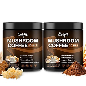 Prime: Catfit Instant Mushroom Coffee Powder 10-in-1 2 Pack $13.49 + Free Shipping