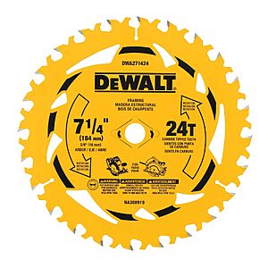 7-1/4" DeWalt Circular Saw Blade $7.98 + Free Shipping w/ Prime or on $35+