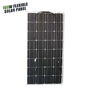 ASUNERGE 12V 100W Flexible Solar Panel 21.8% Eff Monocrystalline $52.3 + Free Shipping