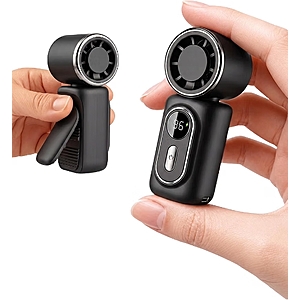 Mini Clip on Fan Handheld, 3000mAh Rechargeable Portable with LED Display $10.99