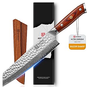 KEEMAKE 8 Inch Damascus Chef Knife VG10 Steel 67 Layers $49.99 + Free Shipping