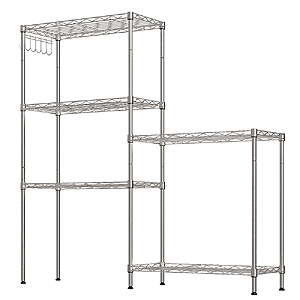 Ktaxon 60"x22"x12" Heavy Duty 330 lb 5-Tier Wire Shelving Rack Adjustable Shelf Storage Silver or Black $28.89