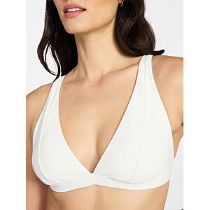 Time and Tru Women's Ribbed Triangle Bikini Top, White, Sizes XS-3X - $3.43 to $3.87