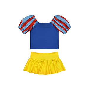 Character Toddler Girl Puff- Sleeve Tankini and Skirt Swimsuit: Moana $6.6 or Snow White $6.59