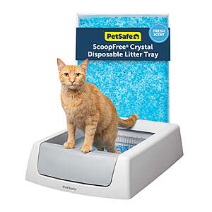 PetSafe ScoopFree Crystal Classic Self-Cleaning Cat Litter Box, Unbeatable Odor Control, Gray $99
