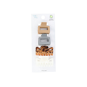 Time and Tru Women's Claw Hair Clips: 4-Pack $1.09, 7-Pack $1.43, 3-Pack $1.58 & More + Free S&H w/ Walmart+ or on $35+