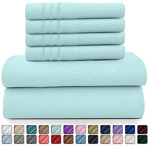 Lux Decor 6-Piece King Microfiber Sheet Set, 16" Deep Pocket (Ice Blue) $19.49 + Free S&H at Walmart